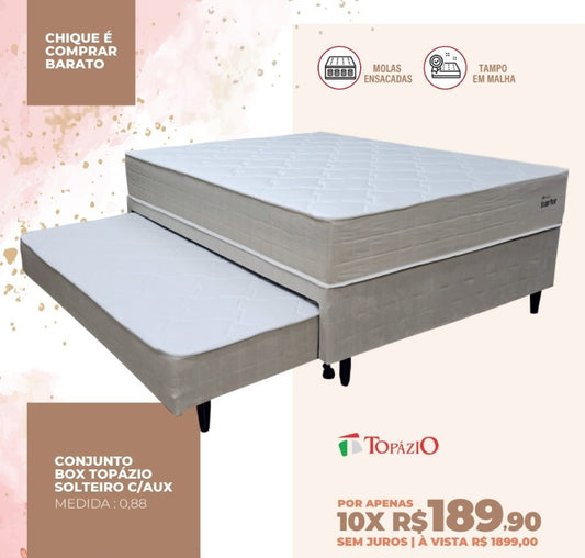 CONJUNTO BOX TOPÁZIO SOLTEIRO C/ AUX