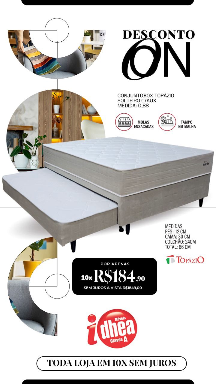 Conj. box Topázio Solteiro C/Aux