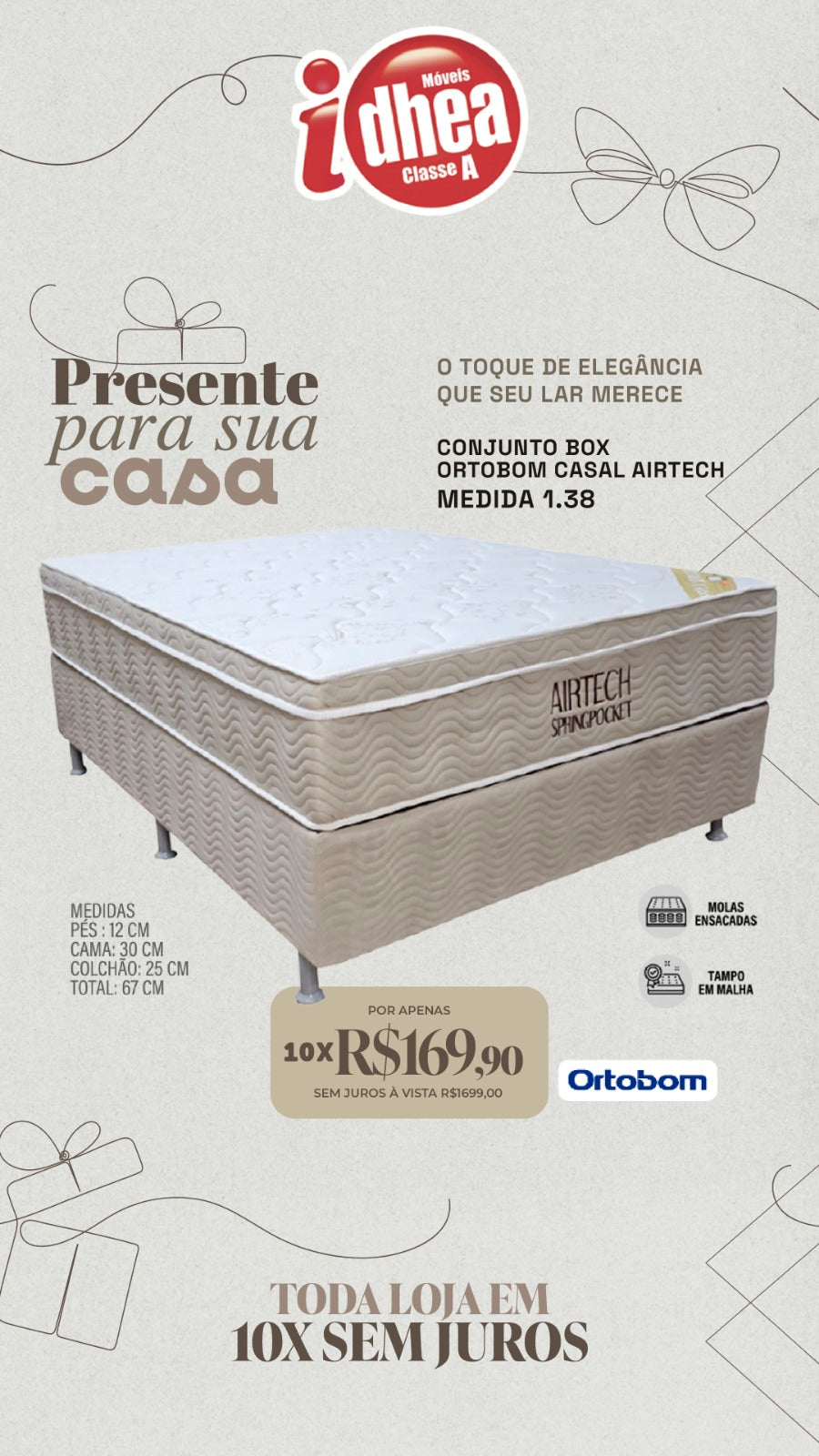 Conj. box Ortobom casal Airtech