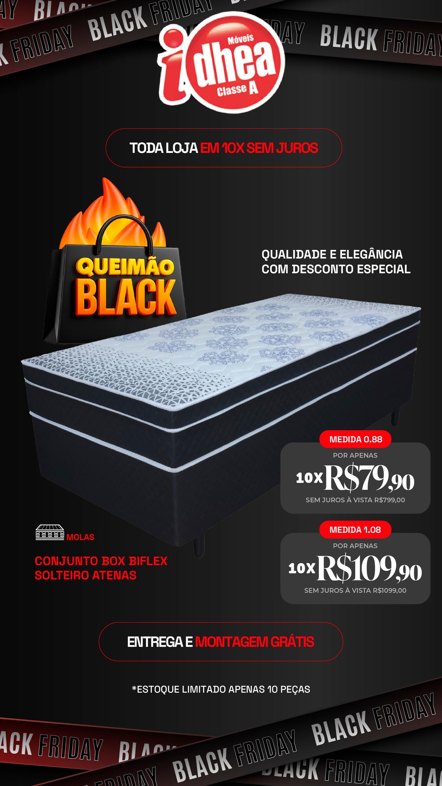 Conj. Box Biflex Solteiro atenas