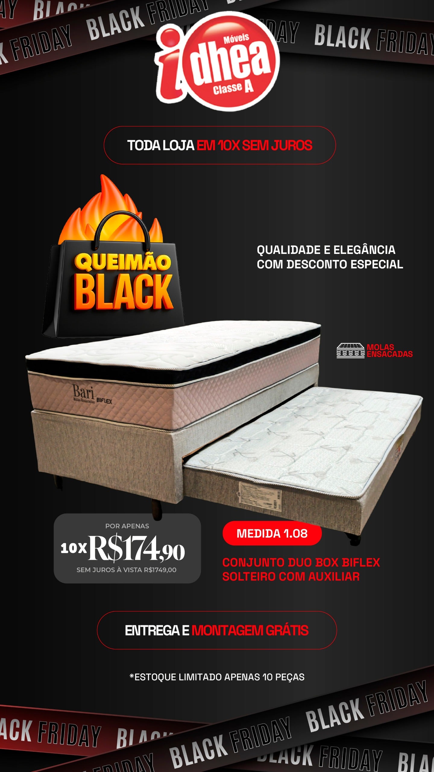 Conj. Duo Box Biflex Solteiro com auxiliar