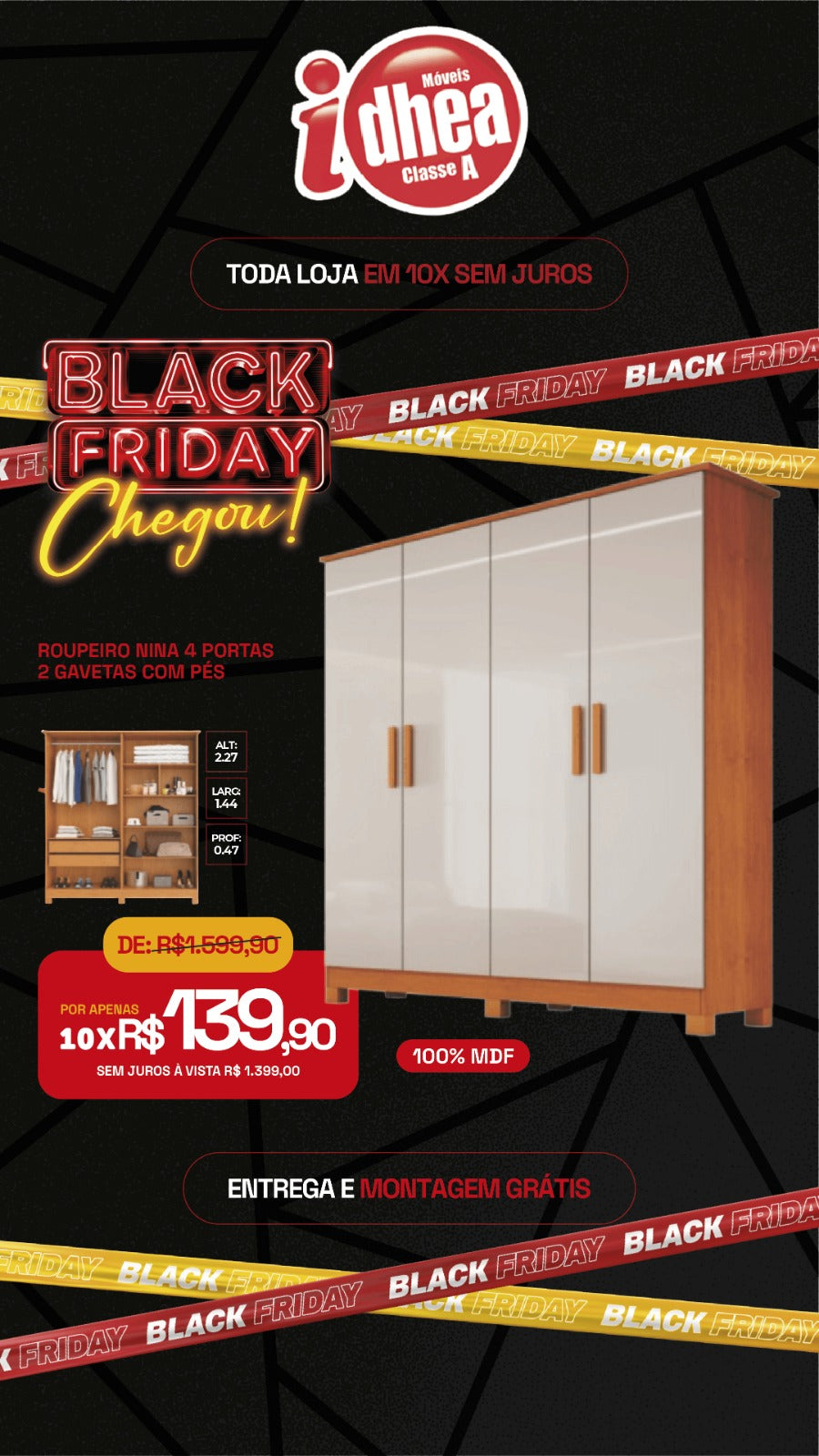 Roupeiro Nina 4 Portas