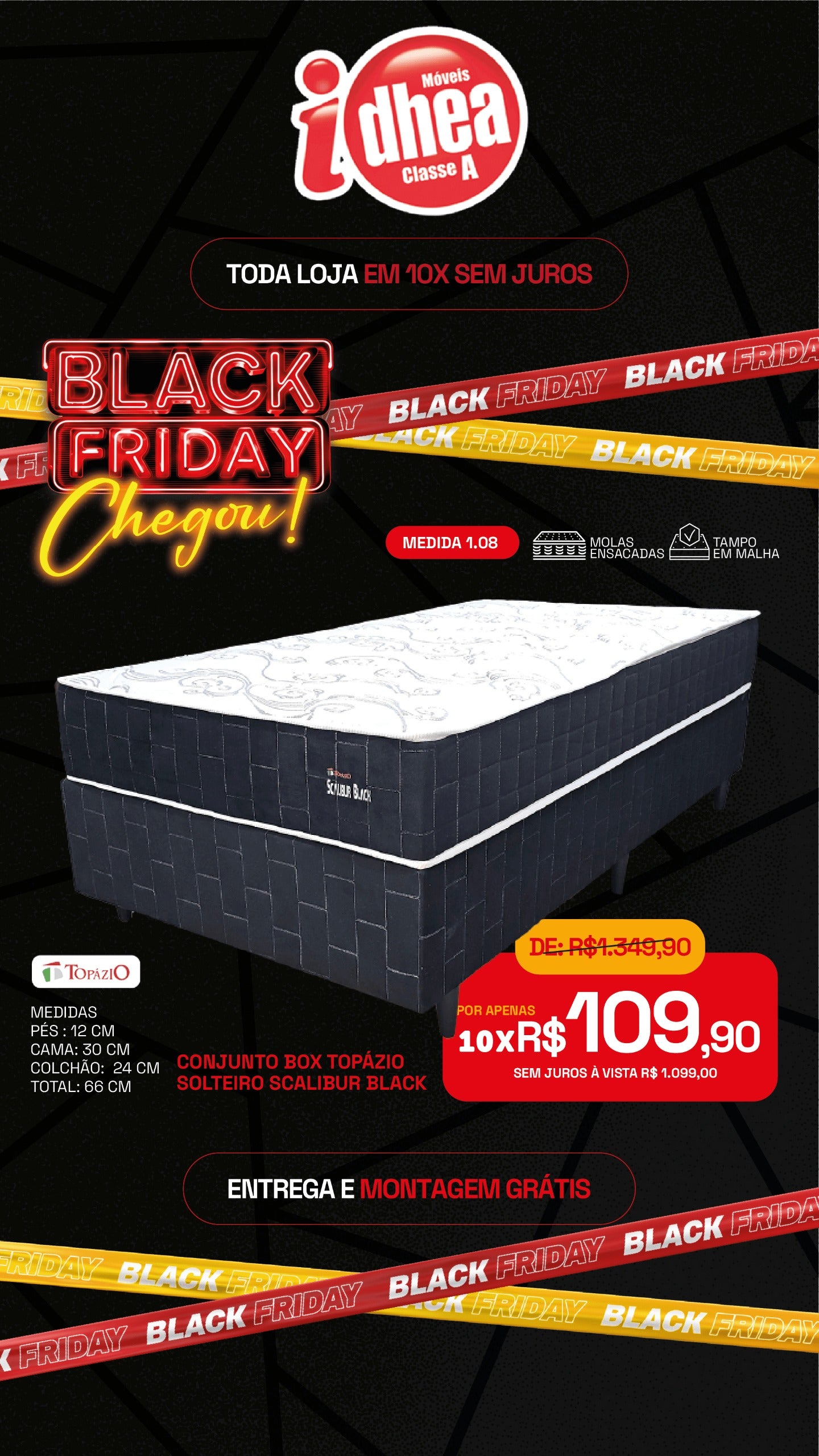 Conj. Box Solteiro Scalibur Black